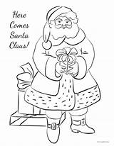 Coloring Santa Christmas Claus Comes Pdf sketch template