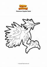 Pokemon Galar Zapdos Dibujo Coloriage Supercolored Jigglypuff Aerodactyl Electhor Coloriages sketch template
