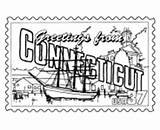 Connecticut State Coloring Ct Pages Printables Usa States sketch template