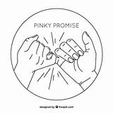 Promise Pinky Vector Drawn Concept Hand Freepik sketch template