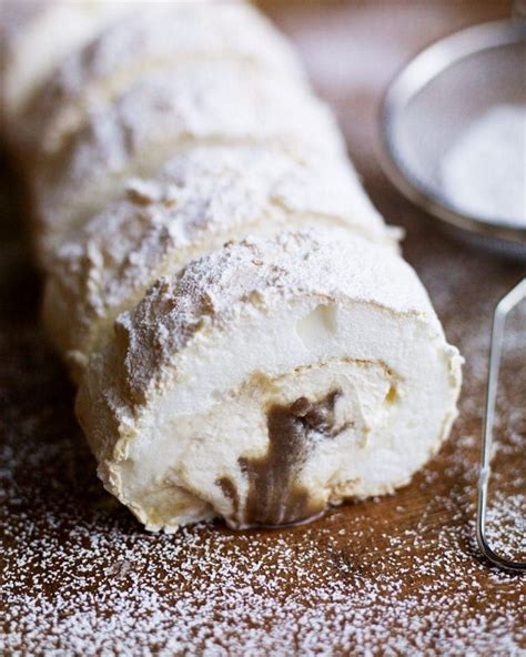 chestnut meringue roulade with hazelnut liqueur cream recipe