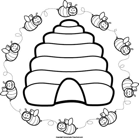 beehive coloring page clipart image coloring home