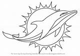 Dolphins Miami Logo Dolphin Drawing Draw Coloring Nfl Pages Sketch Step Easy Printable Drawings Football Stencils Team Print Drawingtutorials101 Kids sketch template