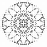 Mandala Coloring Easy Printable Pages Simple Color Getcoloringpages Blank sketch template