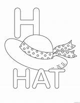 Hat Letter Pages Coloring4free Coloring Related Posts sketch template