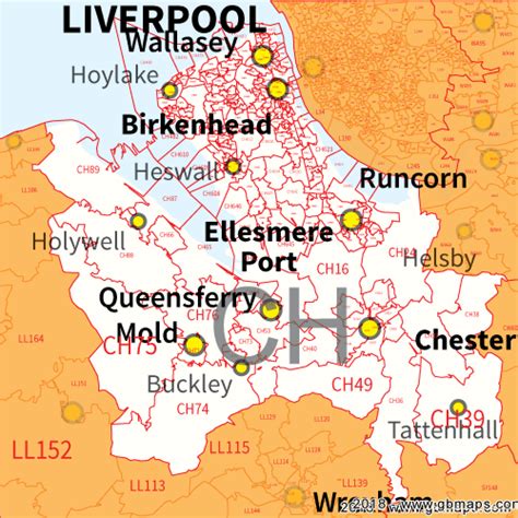 chester postcode area district and sector maps in editable format