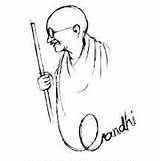 Gandhi Mahatma Dandi Gandhiji sketch template