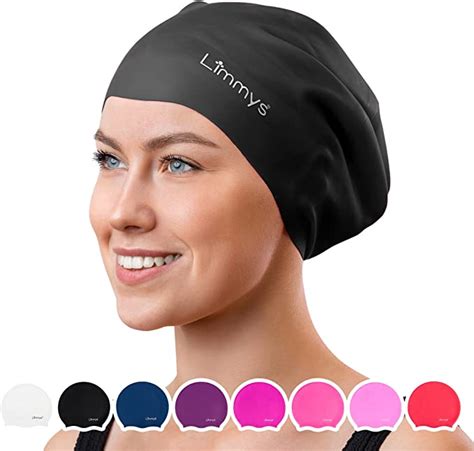 Limmys Adult Long Hair Swimming Cap 100 Silicone Swim
