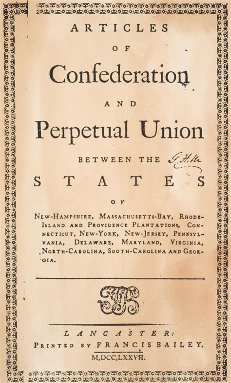 constitution   articles  confederation history