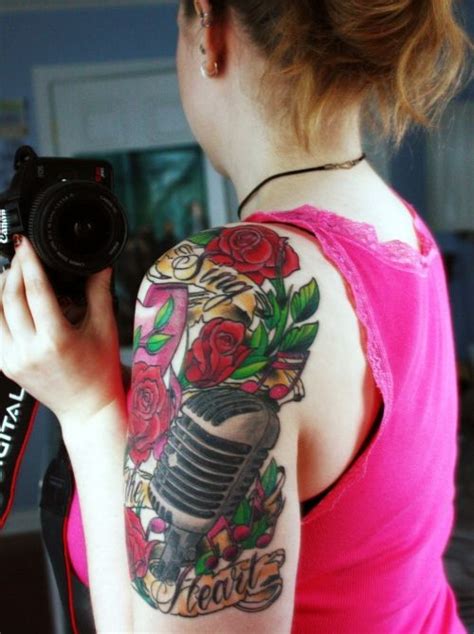 88 best images about microphone tattoo on pinterest rapunzel half sleeves and sleeve