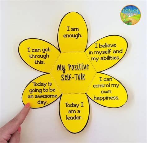 positive self talk flower craft digital and printable sel activity in