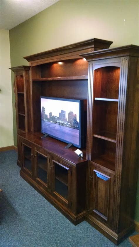 buy  hand  berlin entertainment center wall unit  brown maple