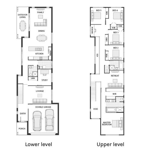 floor plan friday narrow  large  storey home