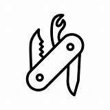 Knife Swiss Army Icon Vector Vecteezy Weapon Icons sketch template