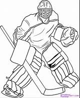 Goalie Hockey Coloring Advertisement sketch template