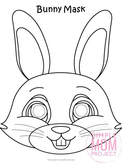 printable bunny mask template bunny mask bunny coloring pages