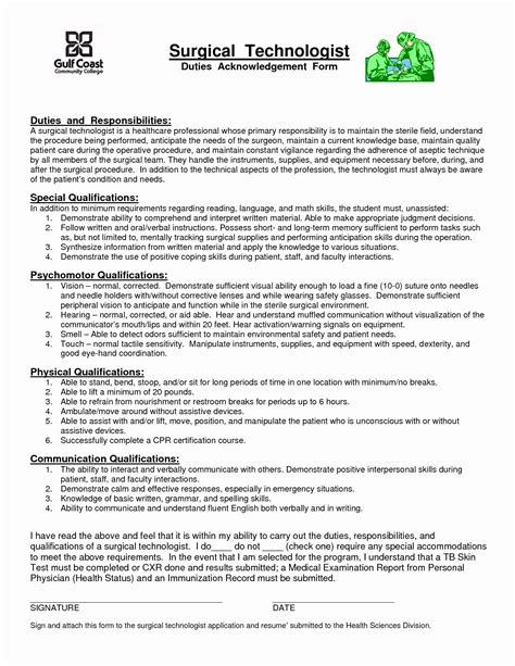 surgical tech resume objective sample resume ideas