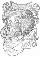 Nouveau Ariel Sheets Mermaids sketch template