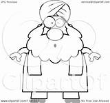 Chubby Surprised Muslim Sikh Man Clipart Cartoon Cory Thoman Outlined Coloring Vector 2021 sketch template