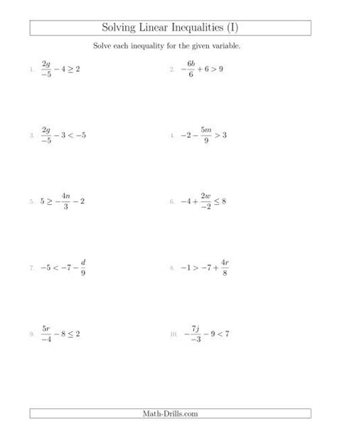 solving linear inequalities including   term multiplication