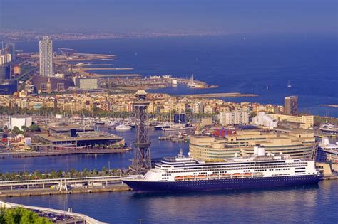 port  barcelona city stock image image  port tourism