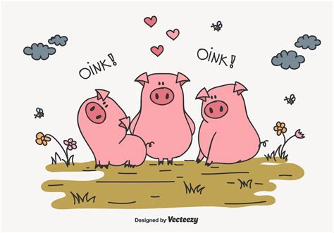 pigs vector illustration  vector art  vecteezy