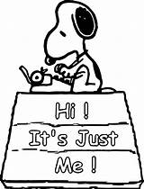 Coloring Hi Snoopy Just Wecoloringpage sketch template