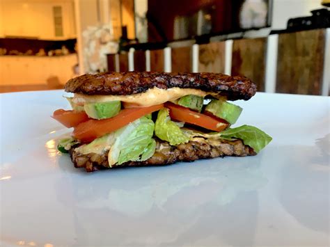 baconified tempeh blat sandwich  chipotle mayo rvegetarianketo