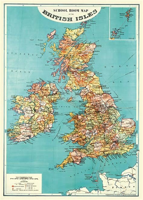 map   british isles poster