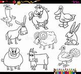 Allevamento Animali Colorare Scena Fumetto Rurale sketch template