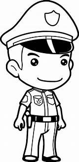 Police Coloring Pages Officer Drawing Cop Printable Man Hat Policeman Officers Template Kids Colouring Color Enforcement Law Sketch Kid Drawings sketch template