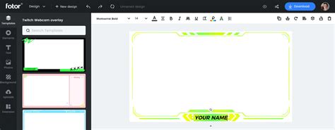 twitch overlay maker design  cool webcam overlay   channel fotor