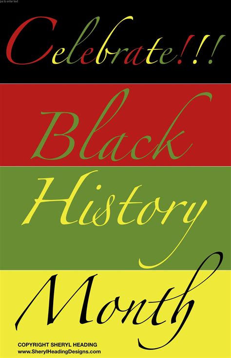 celebrate black history month poster sheryl heading designs