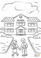 Coloring School Going Girl Pages Boy Drawing Printable sketch template