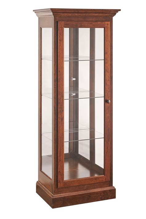 small flat wall curio cabinet  beveled glass