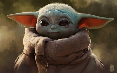 baby yoda art wallpaper