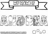 Coloring Andrea Pages Para Names Colouring Adult sketch template