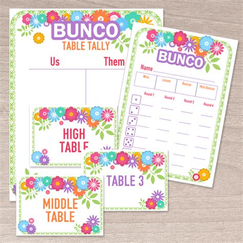 printable bunco score cards  rules summary dice game depot