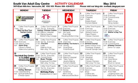 South Vancouver Neighbourhood House Adult Day Programs South And