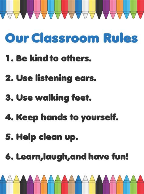 classroom rules book printable