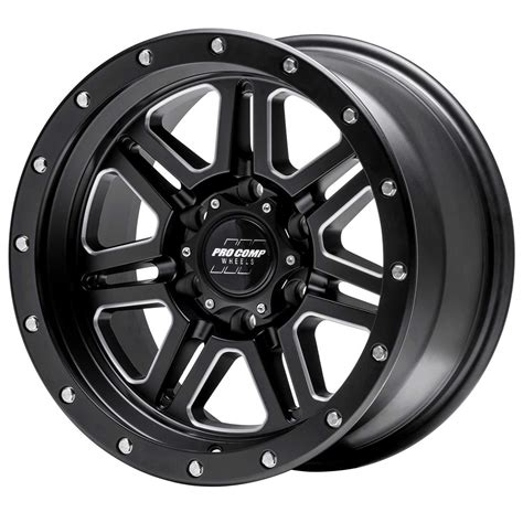 pro comp wheels   pro comp xtreme alloys series  apex satin black milled wheels