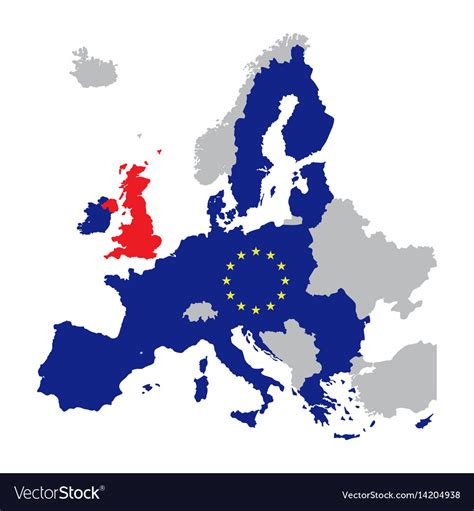 map  europe  european union members vector image