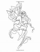 Coloring Pages Edgy Amy Brown Fairy Adult Colouring Fairies Template Printable Mythical Fae Wings Amazon sketch template