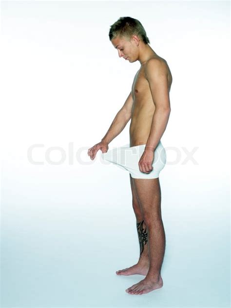 A Man Checking Out His Penis Stock Image Colourbox