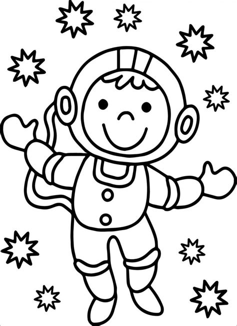 astronaut  space coloring page coloringbay