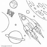 Coloring Rocket Ship Pages Printable Space Boys sketch template