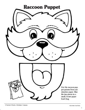 paper bag puppets printable patterns  coloring pages