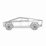 Tesla Cybertruck Drawing Svg Eps Drawings Dxf sketch template