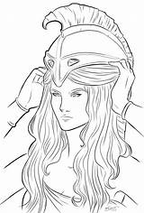 Athena Lineart Mythology Eli sketch template