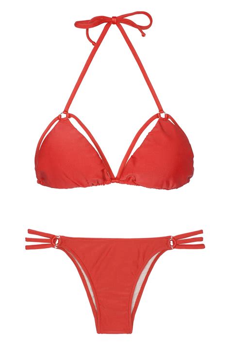 Rio De Sol Brazilian Bikini Tiras Trio Red